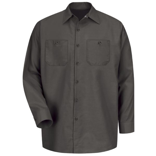 Workwear Outfitters Men's Long Sleeve Indust. Work Shirt Charcoal, 4XL SP14CH-RG-4XL